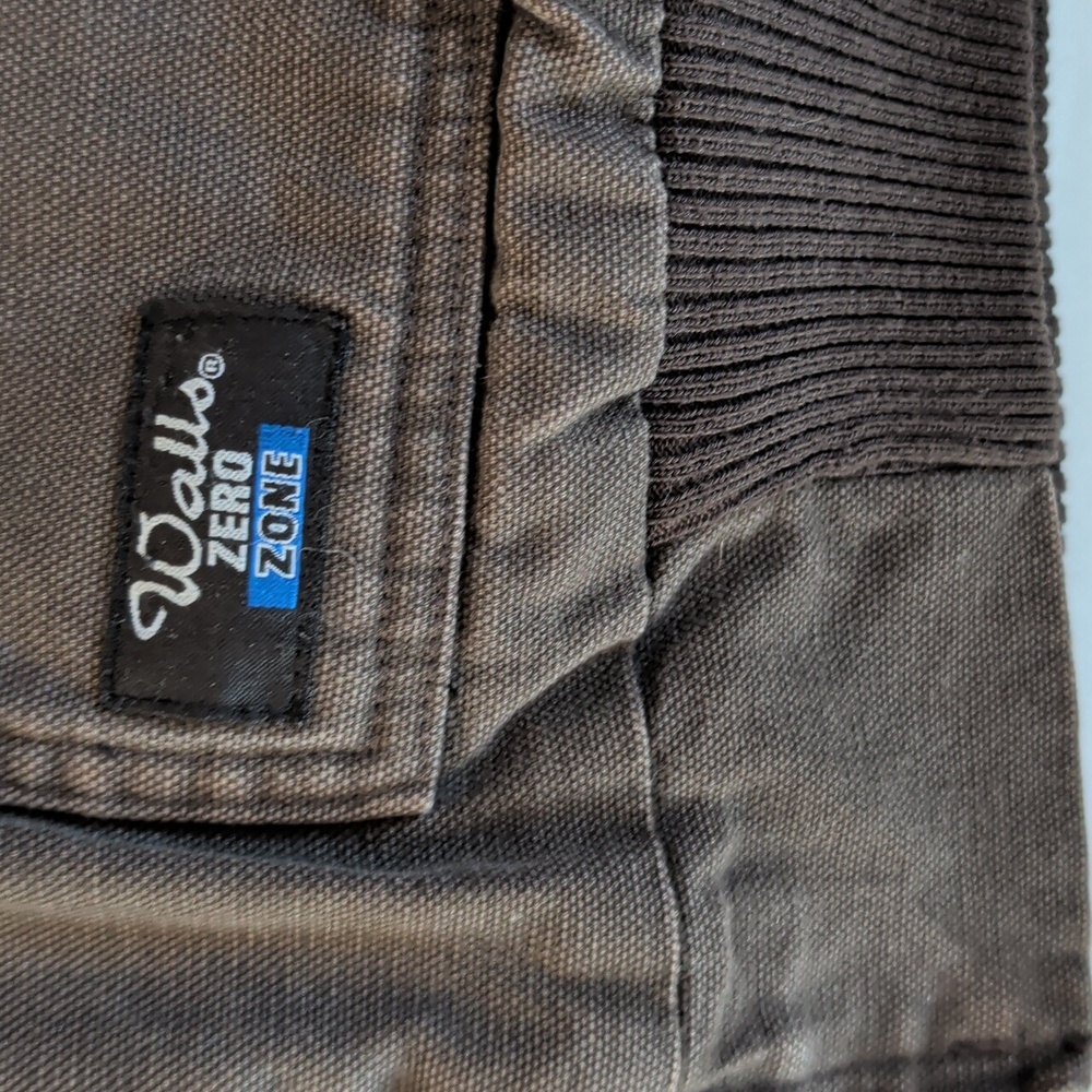 Vtg. Walls Zero Zone Insulated Fleece Lined Hooded Canvas Jacket 2XL Brown Green - Picture 8 of 16